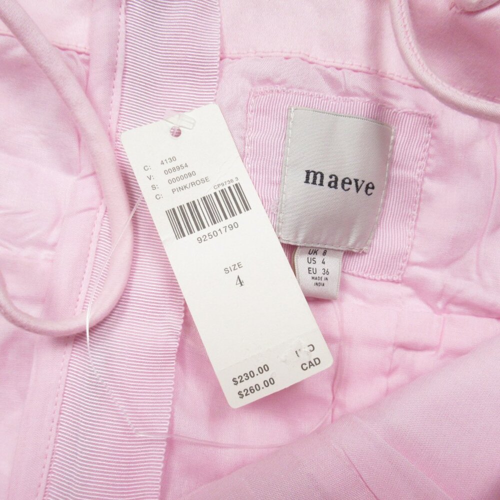 Anthropologie Maeve Brynne Clueless 3-D Pink Bow Spaghetti-Strap Mini Dress 4 - Picture 10 of 11